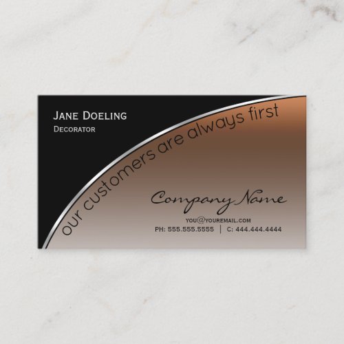 Modern Professional Elegant Highlight Black Bronze Business Card