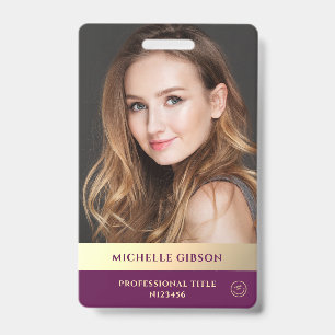 Modern Professional Elegant Luxury Purple Gold Badge