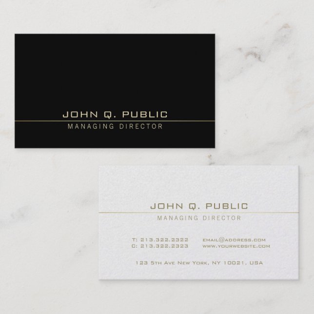 Modern Professional Elegant Managing Director Business Card (Front/Back)