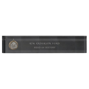 Modern Professional Elegant Matte Black Obsidian Desk Name Plate