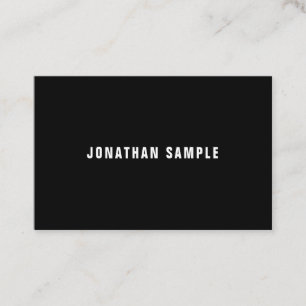 Modern Professional Elegant Minimalist B&W Plain Business Card