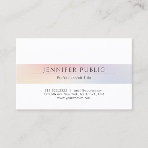 Modern Professional Elegant Minimalist Plain Color Business Card