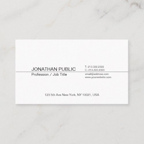 Modern Professional Elegant Minimalist Template Business Card