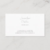Modern Professional Elegant Minimalist Template Business Card (Back)
