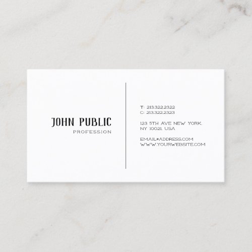 Modern Professional Elegant Minimalist Template Business Card