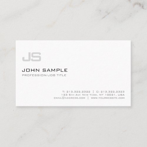 Modern Professional Elegant Monogram Simple Plain Business Card