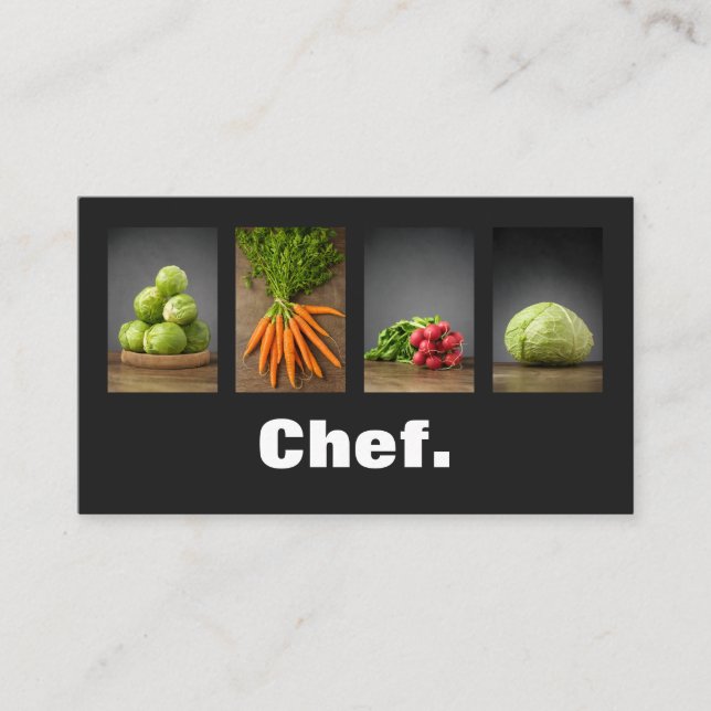 Modern Professional Elegant Nutrition Chef Business Card (Front)