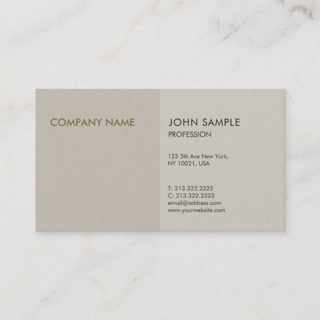 Modern Professional Elegant Pearl Finish Luxury Business Card (Front)