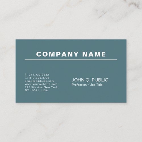 Modern Professional Elegant Plain Business Card