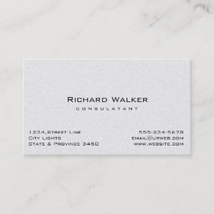 Modern Professional elegant Plain White Simple Business Card