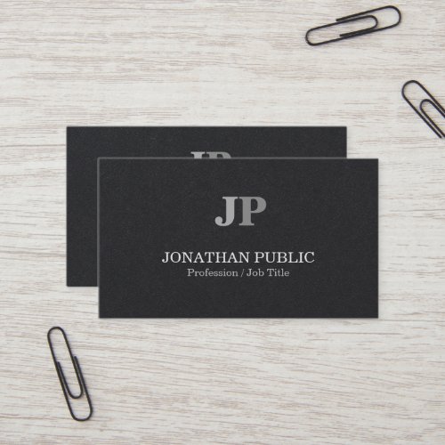 Modern Professional Elegant Premium Black Luxury Business Card