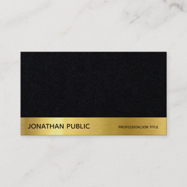 Modern Professional Elegant Premium Black Luxury Business Card (Front)