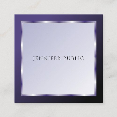 Modern Professional Elegant Purple Template Luxury Square Business Card