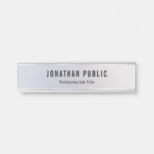 Modern Professional Elegant Silver Template Door Sign