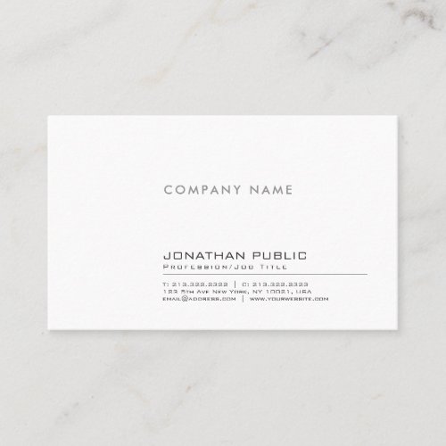 Modern Professional Elegant Simple Company Business Card
