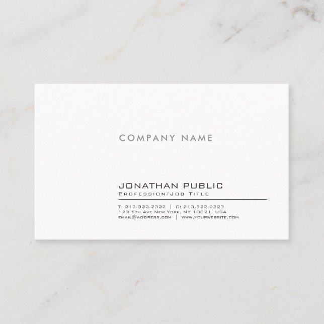 Modern Professional Elegant Simple Company Business Card (Front)