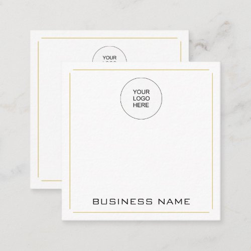 Modern Professional Elegant Simple Gold Template Square Business Card
