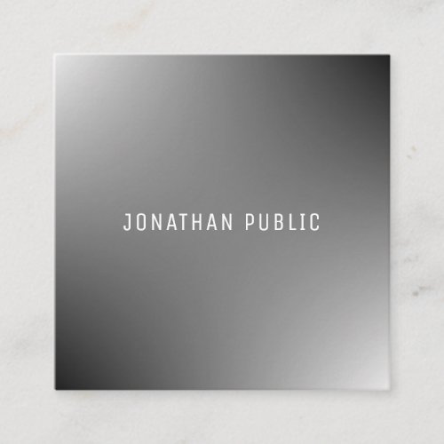Modern Professional Elegant Simple Grey Template Square Business Card