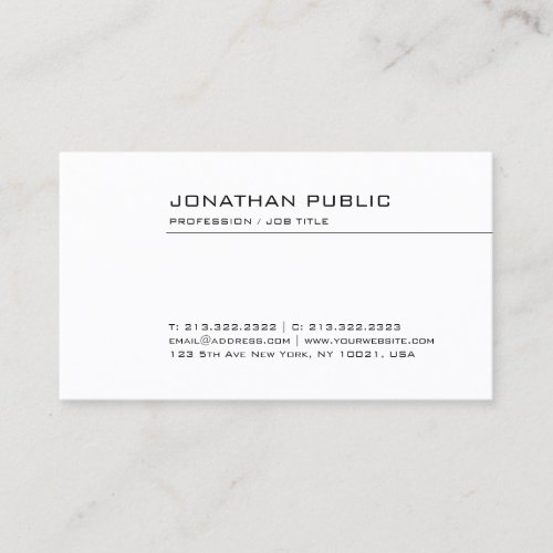 Modern Professional Elegant Simple Personalized Business Card