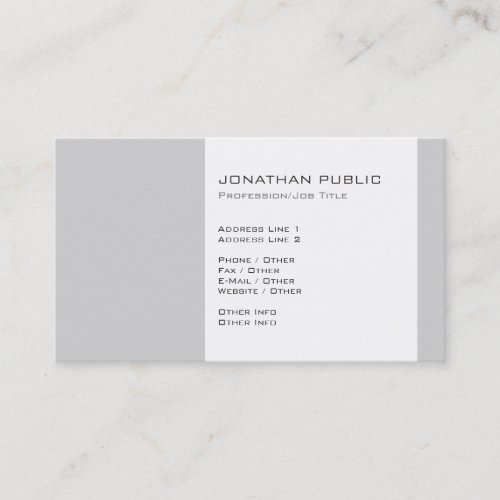 Modern Professional Elegant Simple Plain Business Card