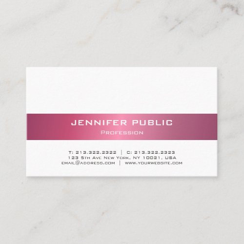 Modern Professional Elegant Simple Plain Chic Business Card
