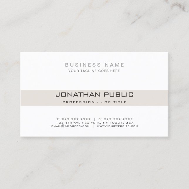 Modern Professional Elegant Simple Plain Corporate Business Card (Front)