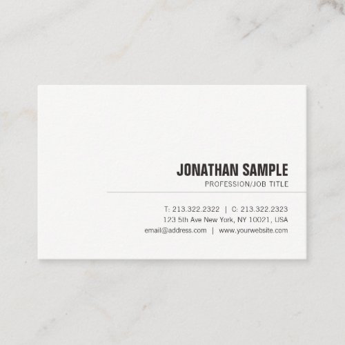 Modern Professional Elegant Simple Unique Plain Business Card