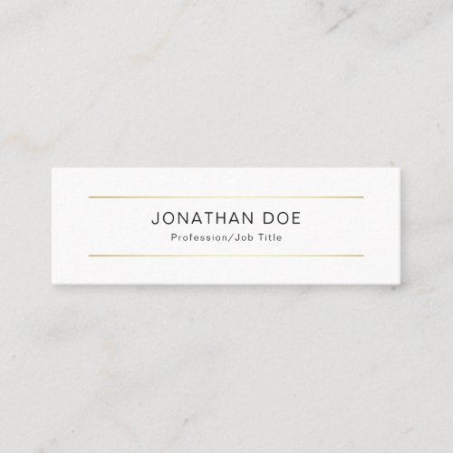 Modern Professional Elegant Sleek Plain Gold Line Mini Business Card