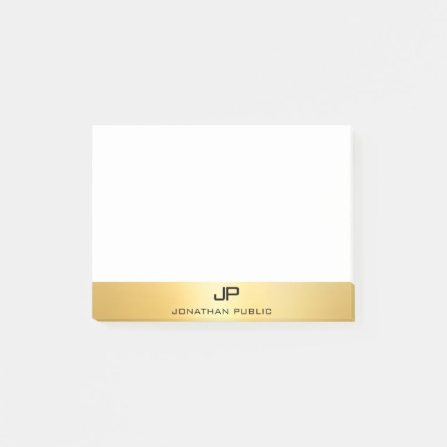 Modern Professional Elegant Template Gold Look Post-it Notes (Front)