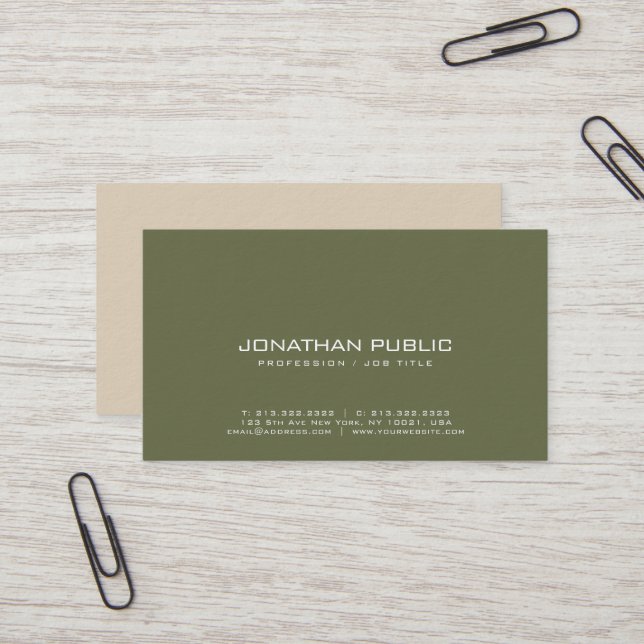 Modern Professional Elegant Trendy Luxury Texture Business Card (Front/Back In Situ)