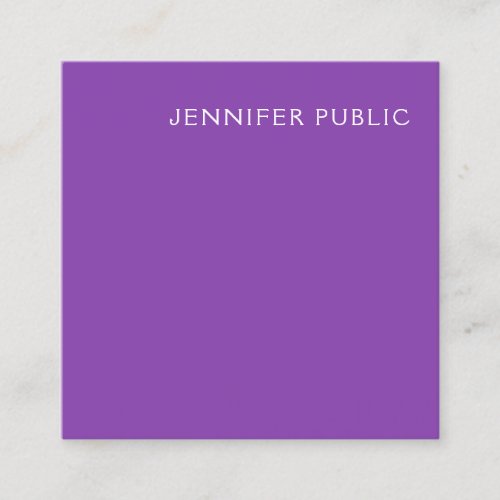 Modern Professional Elegant Violet Template Trendy Square Business Card