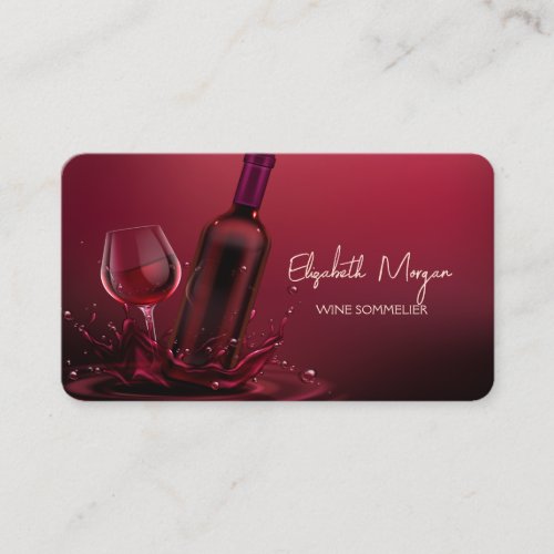 Modern Professional Elegant Wine Glass  Business Card