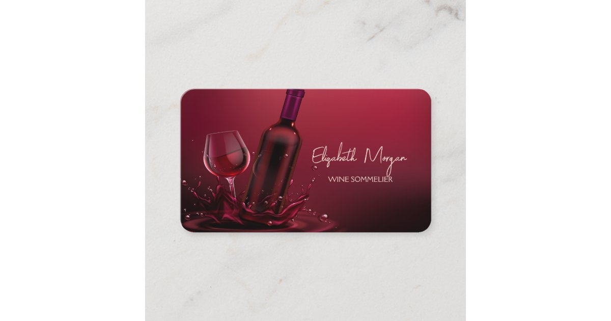 Modern Professional Elegant Wine Glass Business Card Zazzle