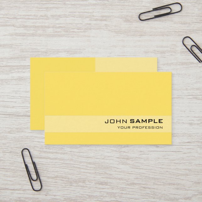 Modern Professional Elegant Yellow Simple Design Business Card (Front/Back In Situ)