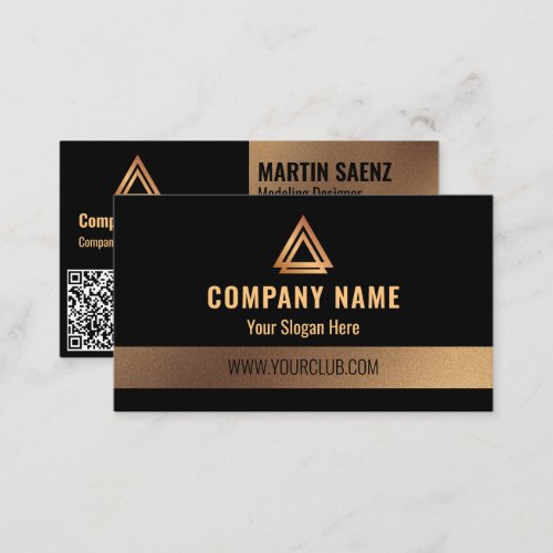 modern professional faux gold  black  business card