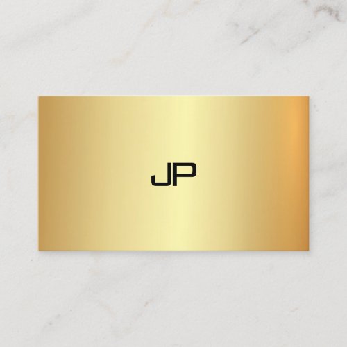 Modern Professional Faux Gold Monogram Elegant Business Card