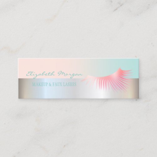 Modern Professional  Faux Lashes Silver Mini Business Card