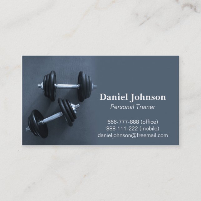 Modern, Professional, Fitness, Personal Trainer Business Card (Front)
