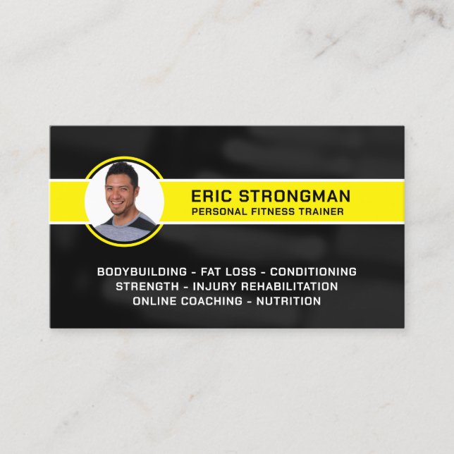 Modern professional fitness trainer  business card (Front)