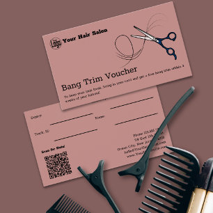 Modern Professional Free Bang Trim Voucher Card