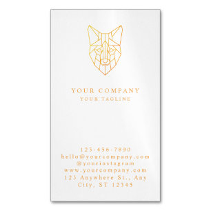 Modern professional geometric fox logo custom business card magnet