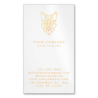 Modern professional geometric fox logo custom  business card magnet