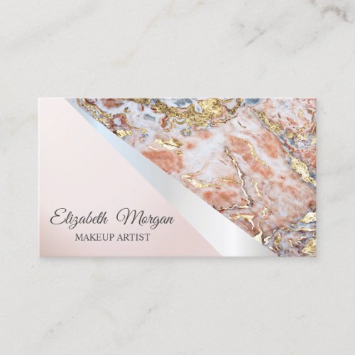 Modern Professional GeometricOmbre Marble Business Card