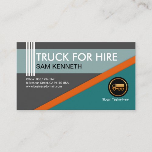 Modern Professional Geometric Shapes Truck Driver Business Card