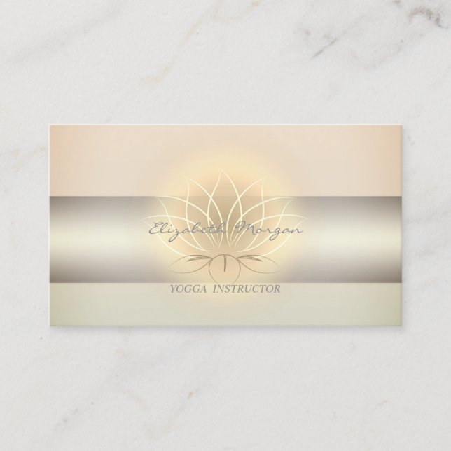 Modern Professional Girly  Charming,Lotus Business Card (Front)