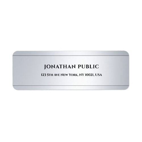 Modern Professional Glamorous Silver Address Label