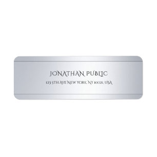 Modern Professional Glamour Silver Return Address Label