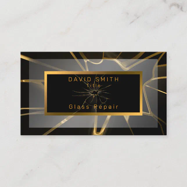 Modern Professional Glass Repair Business Card Zazzle