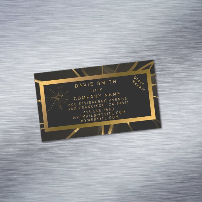 Modern Professional Glass Repair Business Card Magnet (In Situ)