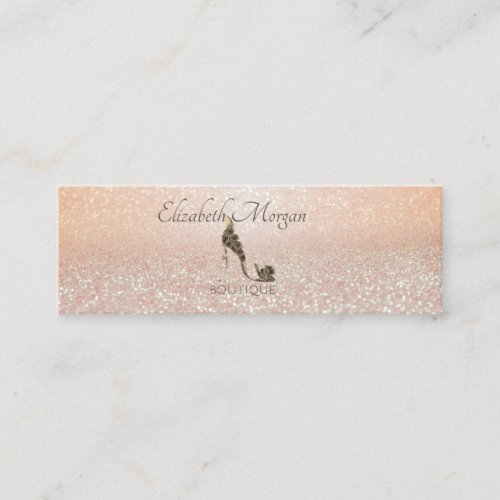 Modern Professional Glitter BokehHigh Heels Mini Business Card